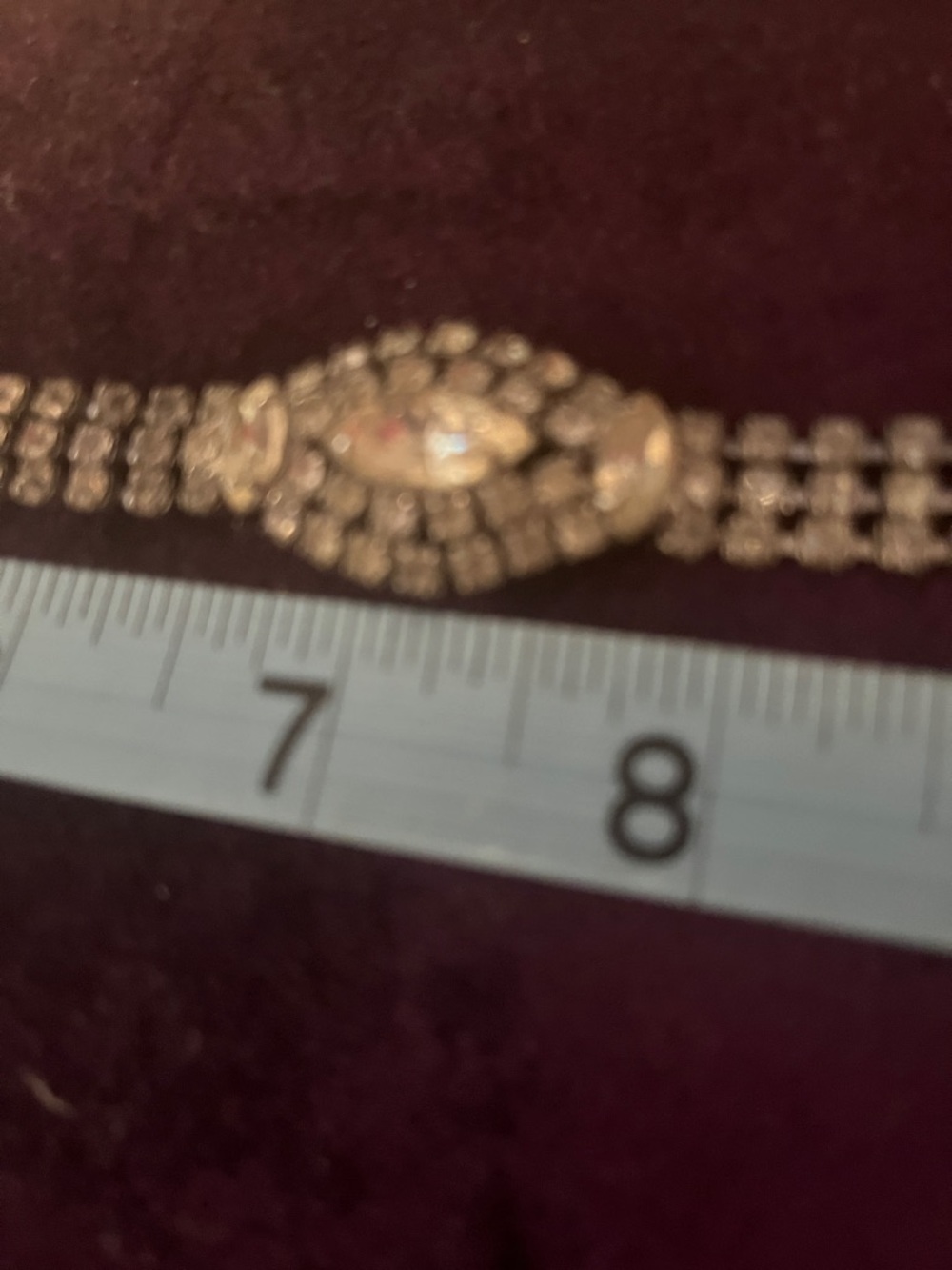 Lovely Vintage EUC Sparkling Faux Diamond Tennis Necklace in Silver Tone 15”. - Picture 4 of 12